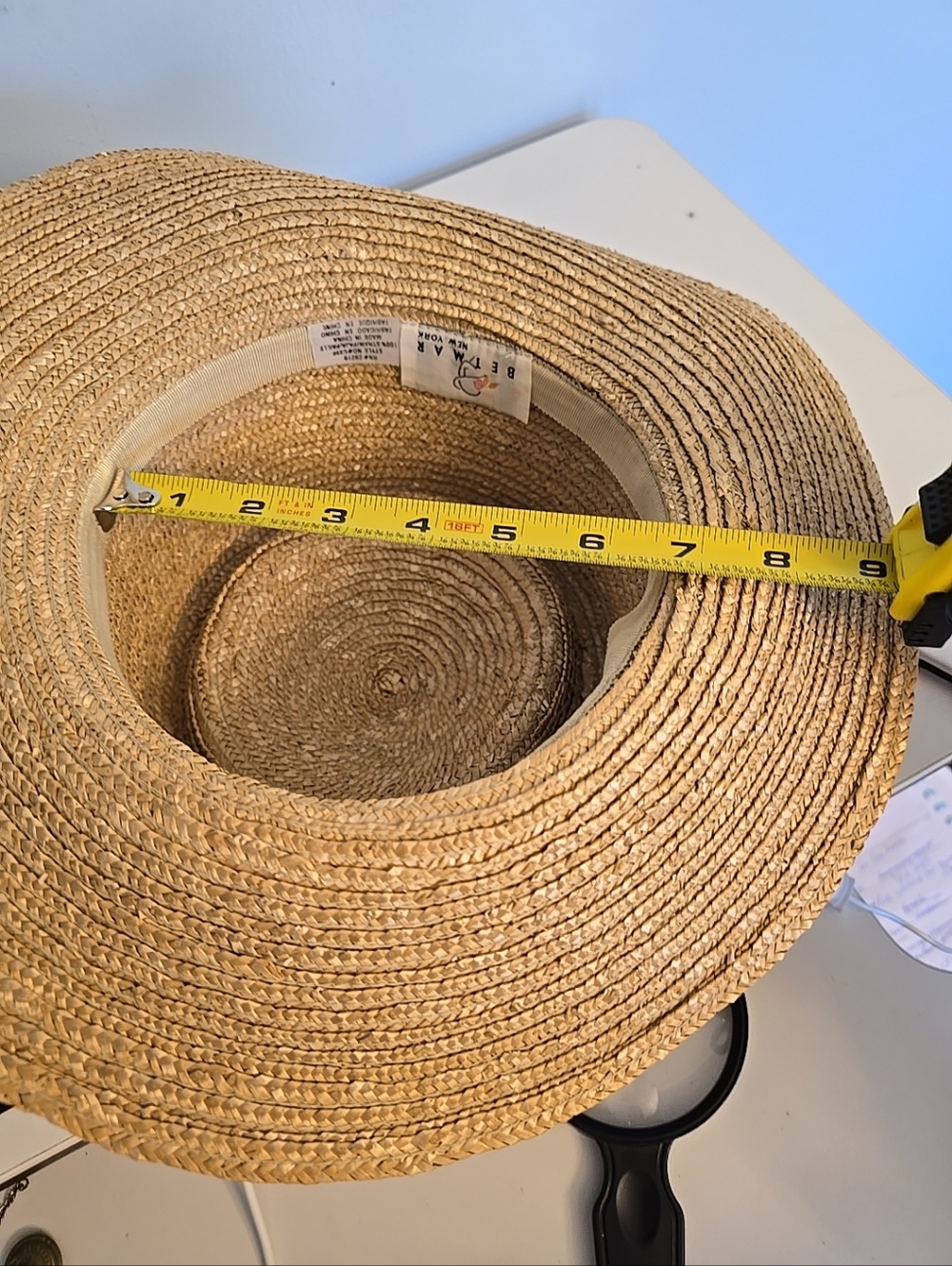 VINTAGE BETMAR Straw Hat Round Upturned Rim Bow Style #C230 - Picture 14 of 14